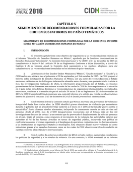 Informe Anual 2016 De La Comisión Interamericana De Derechos Humanos, 16 De Enero De 2017