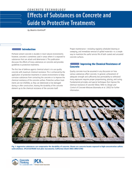 Effects of Substances on Concrete and Guide to Protective Treatments