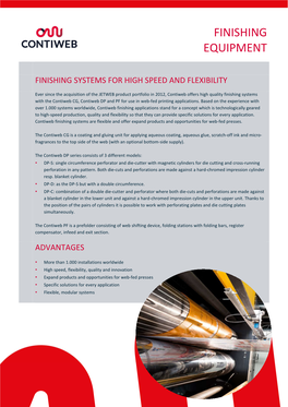 Finishing Systems for High Speed and Flexibility