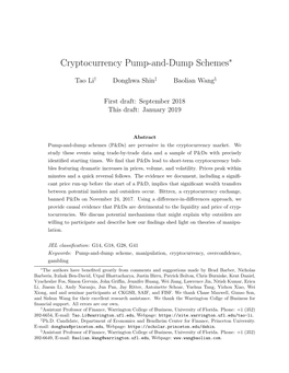 Cryptocurrency Pump-And-Dump Schemes∗