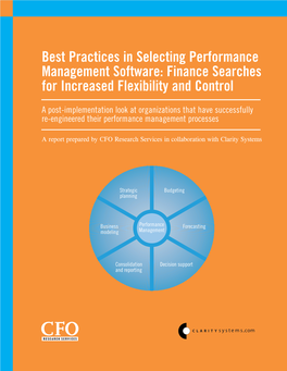 Best Practices in Selecting Performance Management Software: Finance Searches for Increased Flexibility and Control