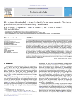 Electrodeposition of Cobalt-Yttrium Hydroxide/Oxide Nanocomposite