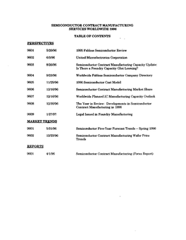 Semiconductor Contract Manufacturing Services Worldwide, 1996