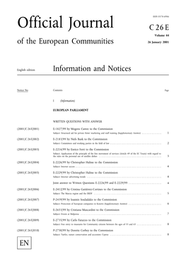 Official Journal C26E Volume 44 of the European Communities 26 January 2001