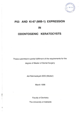 Odontogenic Keratocysts