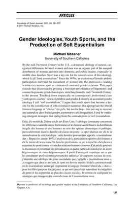 Gender Ideologies, Youth Sports, and the Production of Soft Essentialism