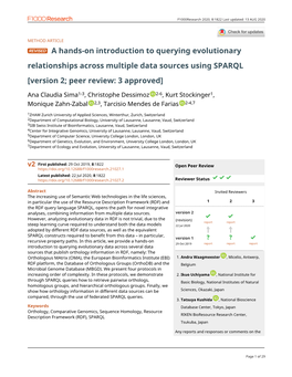 Relationships Across Multiple Data Sources Using SPARQL [Version 2; Peer Review: 3 Approved]