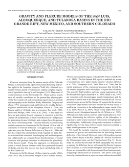 Gravity and Flexure Models of the San Luis, Albuquerque, and Tularosa Basins in the Rio Grande Rift, New Mexico, and Southern Colorado