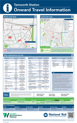 Tamworth Station I Onward Travel Information Buses and Taxis Local Area Map