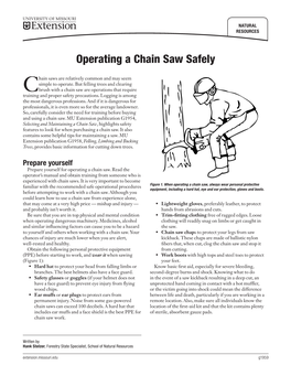 Operating a Chain Saw Safely