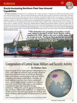 Compendium of Central Asian Military and Security Activity