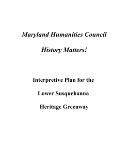 Maryland Humanities Council History Matters!