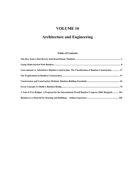 VOLUME 10 Architecture and Engineering