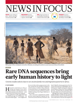 Rare DNA Sequences Bring Early Human History to Light Genome Studies Unlock Clues to Our Ancient Family Tree and Migration Patterns in Africa