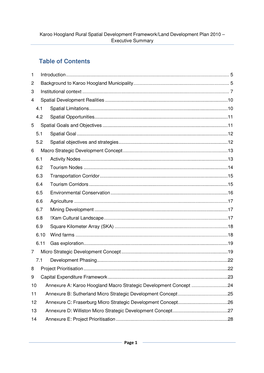 Table of Contents