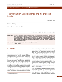 The Carpathian Mountain Range and the Enclosed Interior