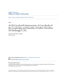 A Life Lived at the Intersection: a Case Study of the Leadership and Humility of Father Theodore M