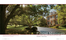 Paradise Maintained the Serene, Park-Like Acreage of Westover (Formerly Duntreath) Offers No Hint of Its Urban Setting