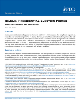 Iranian Presidential Election Primer Behnam Ben Taleblu and Amir Toumaj May 16, 2017