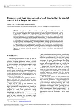 Exposure and Loss Assessment of Soil Liquefaction in Coastal Area of Kulon Progo, Indonesia