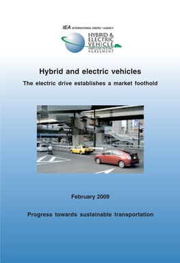 Hybrid and Electric Vehicles the Electric Drive Establishes Amarket Foothold