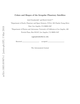 Colors and Shapes of the Irregular Planetary Satellites