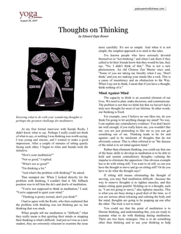 Thoughts on Thinking