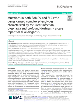 Mutations in Both SAMD9 and SLC19A2 Genes Caused Complex