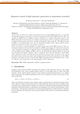 Quantum Control of High Harmonic Generation in Anharmonic Potential