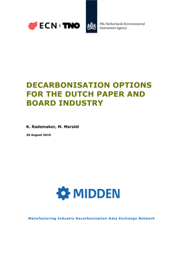 Decarbonisation Options for the Dutch Paper and Board Industry