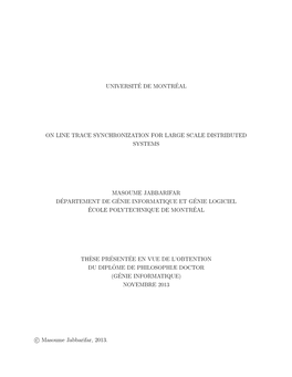 On Line Trace Synchronization for Large Scale Distributed Systems