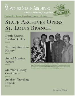 Missouri State Archives Newsletter Summer 2006