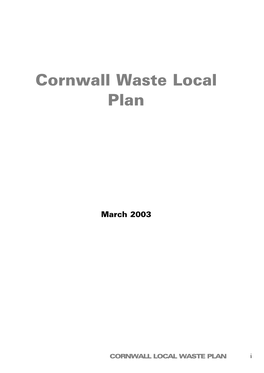 Cornwall Waste Local Plan