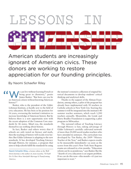 American Students Are Increasingly Ignorant of American Civics. These Donors Are Working to Restore Appreciation for Our Founding Principles