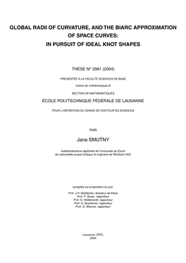 Global Radii of Curvature, and the Biarc Approximation of Space Curves: in Pursuit of Ideal Knot Shapes