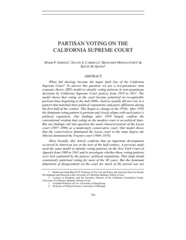 Partisan Voting on the California Supreme Court