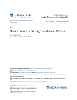 Book Review: God's Design for Man and Woman Jeremy M