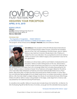 2019 Roving Eye PROGRAM