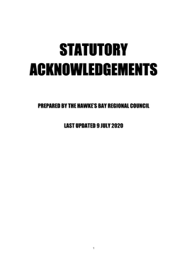 Statutory Acknowledgements