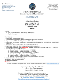 Town of Medway Select Board