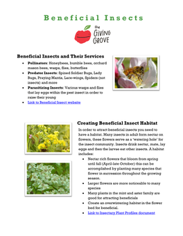 Beneficial Insects