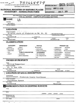 National Register of Historic Places Inventory -- Nomination Form