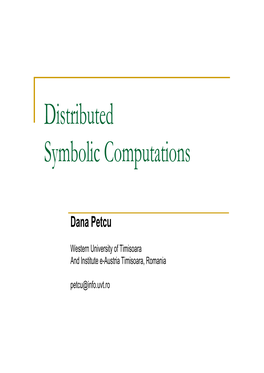 Distributed Symbolic Computations