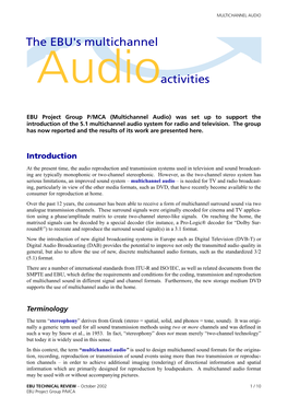 The EBU's Multichannel Audio Activities