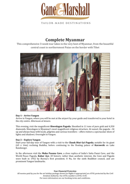 Complete Myanmar Holiday Itinerary