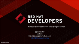 Reactive Microservices with Eclipse Vert.X