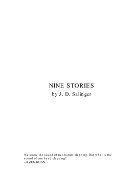 Nine Stories – Perfect Day – Salinger JD