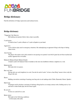 Bridge Dictionary