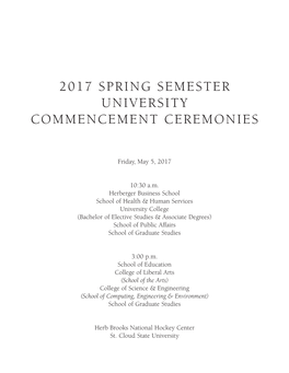 2017 Spring Semester University Commencement Ceremonies
