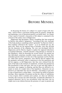 A History of Genetics, Chapter 1, Before Mendel
